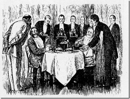 Englishmen Dining Abroad - Punch 1875