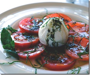 Mozzarella, Tomastoes and Basil